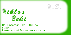 miklos beki business card
