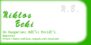 miklos beki business card